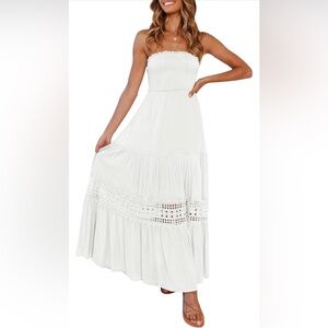 White Strapless Summer Dress